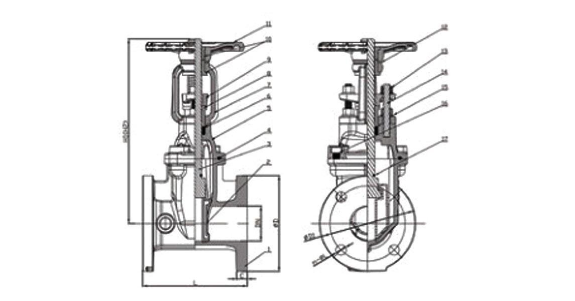 Mech Valve high quality rising stem gate valve wedge for potable